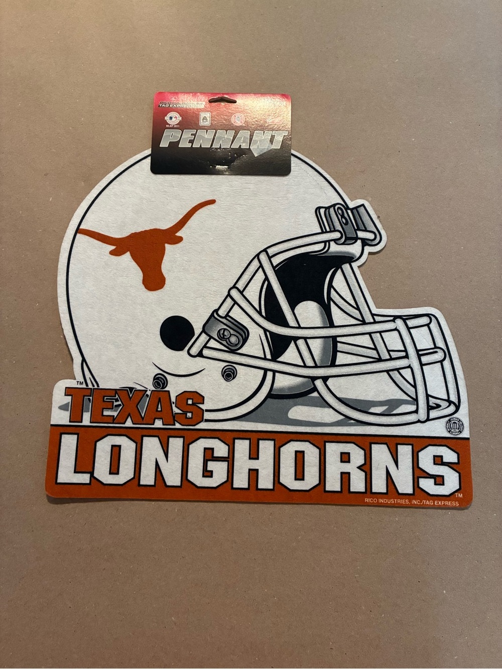 Texas Longhorns Helmet Wall Pennant - Orange and White 14” X 13” 2001
